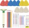 49Pcs Tailor’s Chalk Kit – 10 Chalks, Markers, Erasable Pens, Clips & Gauge Ruler
